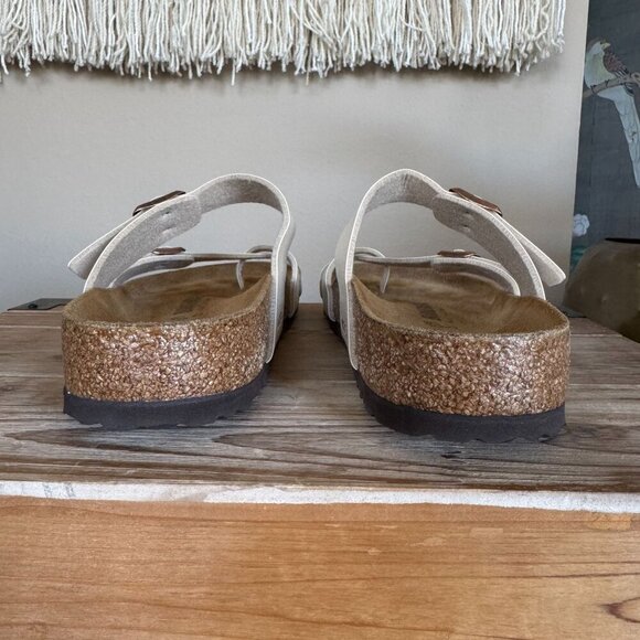 Birkenstock Mayari Graceful Pearl Irredescent Vegan Criss Cross Thong Sandal - Picture 13 of 14